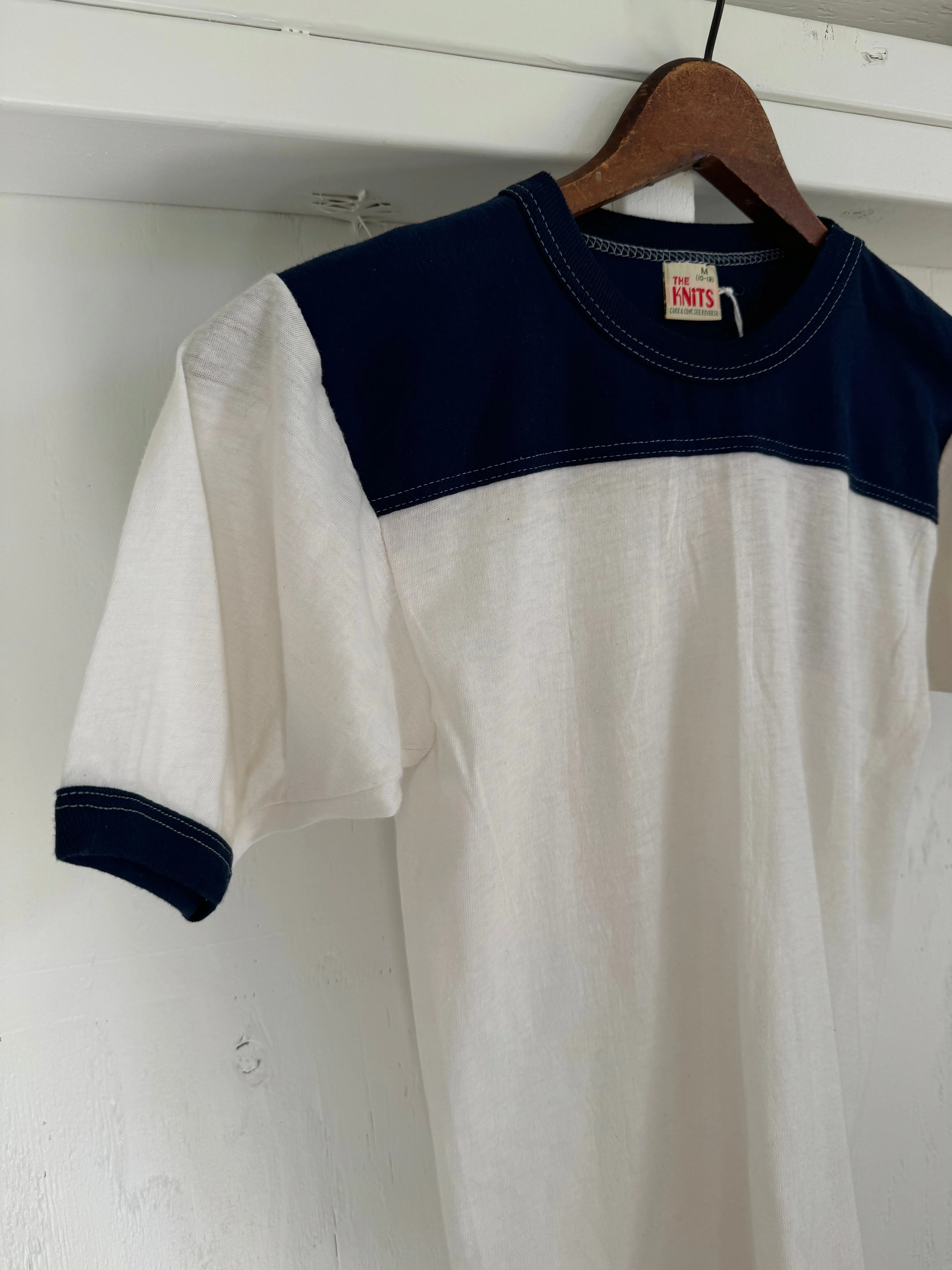 1980s Deadstock Youth Ringer Tees - Single Stitch