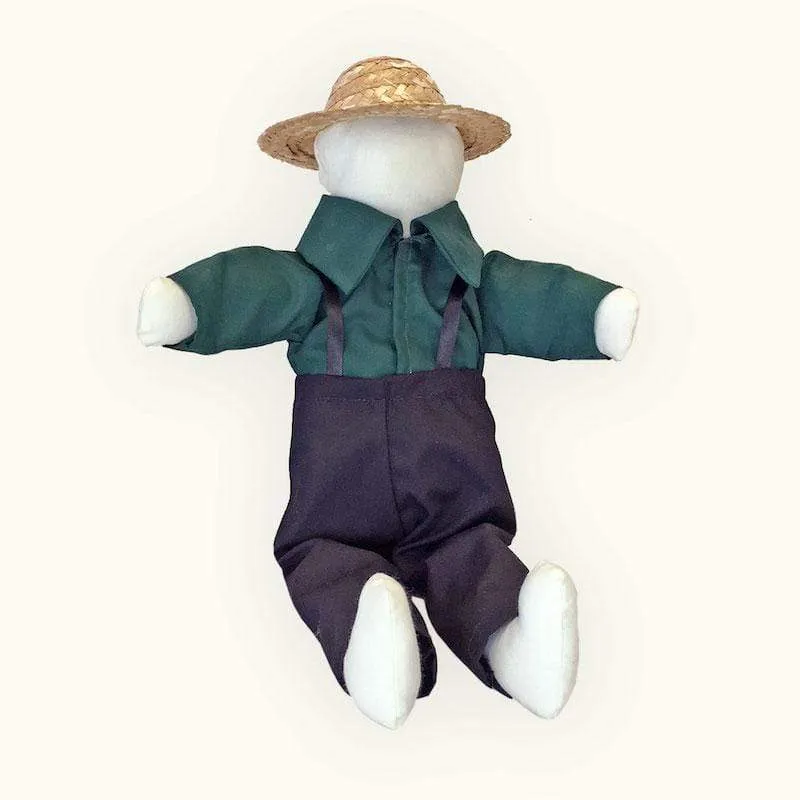 Amish Boy Doll | 18" Handsewn Faceless Doll w/Hat