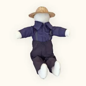 Amish Boy Doll | 18" Handsewn Faceless Doll w/Hat