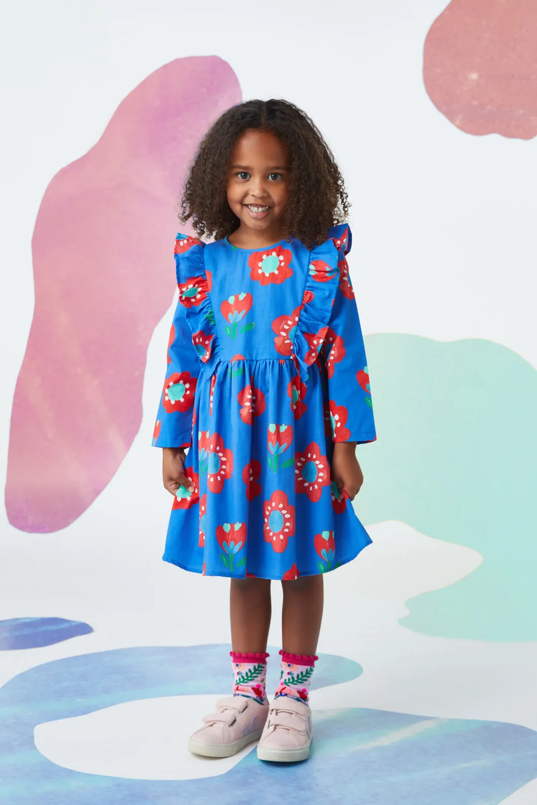 Big Flowers Kids Dress