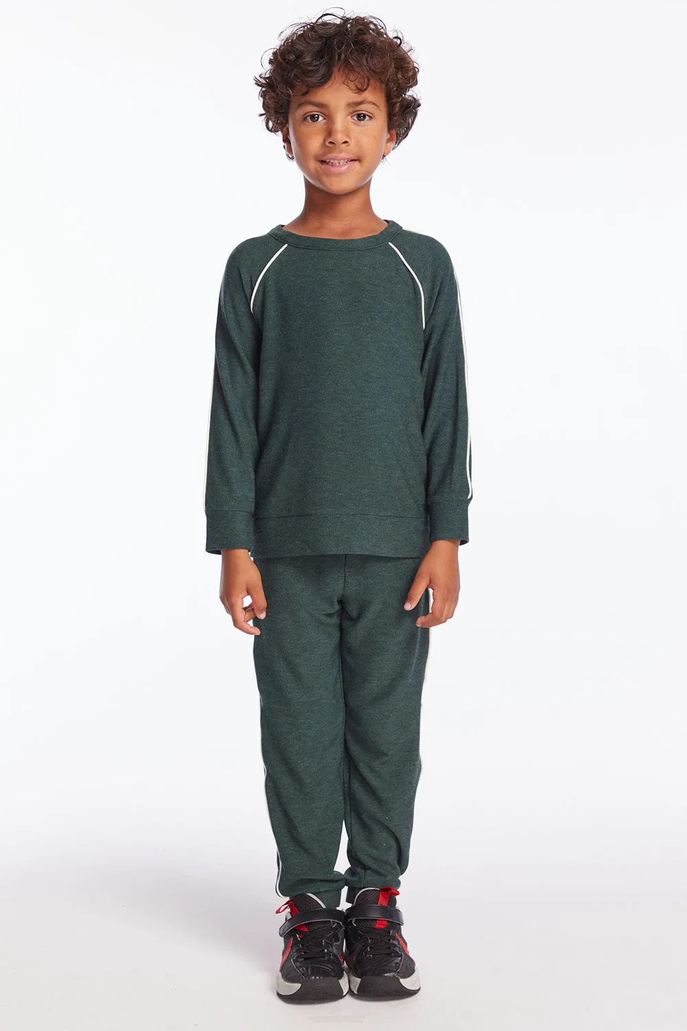 Boys Forest Pine Track Pant with Piping