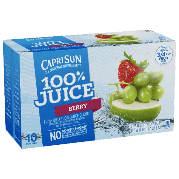 Capri Sun 100% Berry Juice, 10 Ct