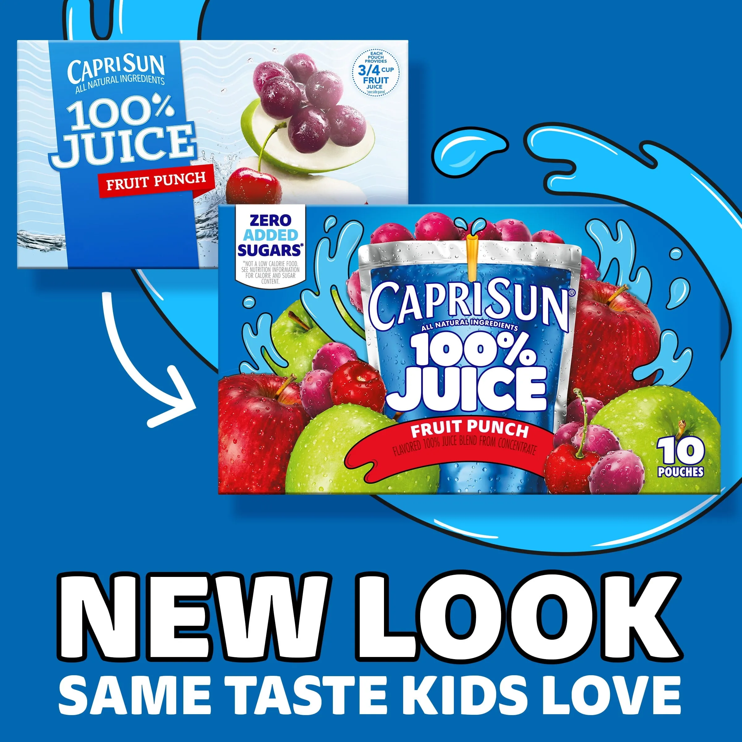 Capri Sun 100% Juice Fruit Punch Juice Box Pouches, 10 ct Box, 6 fl oz Pouches