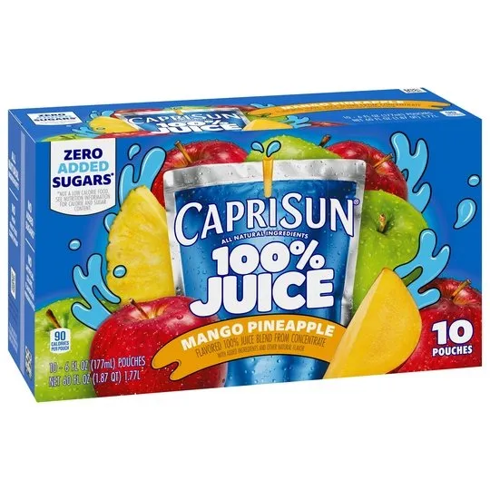 Capri Sun 100% Juice Paw Patrol Mango Pineapple Juice Box Pouches, 10 ct Box, 6 fl oz Pouches