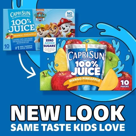 Capri Sun 100% Juice Paw Patrol Mango Pineapple Juice Box Pouches, 10 ct Box, 6 fl oz Pouches