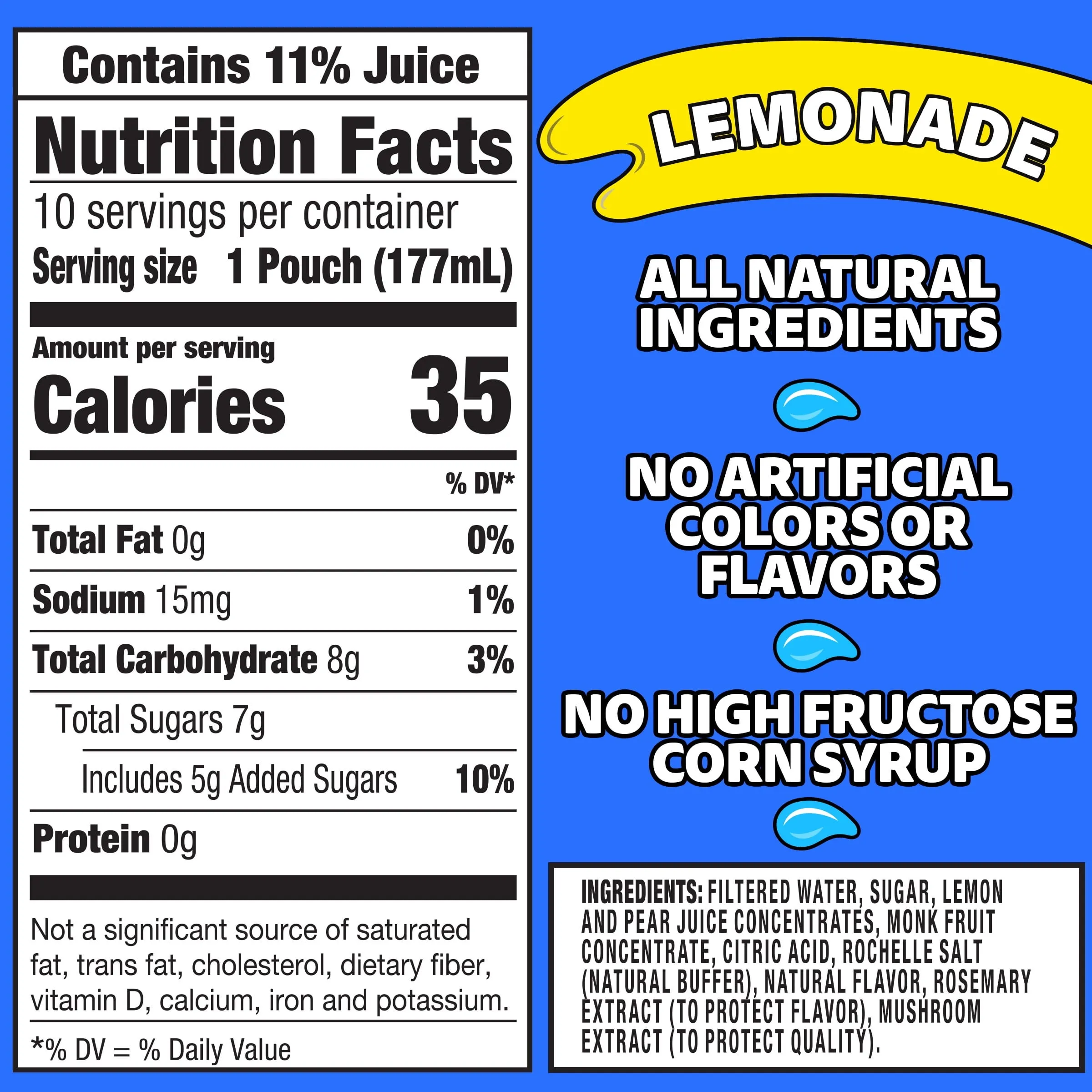 Capri Sun Lemonade Juice Box Pouches, 10 ct Box, 6 fl oz Pouches