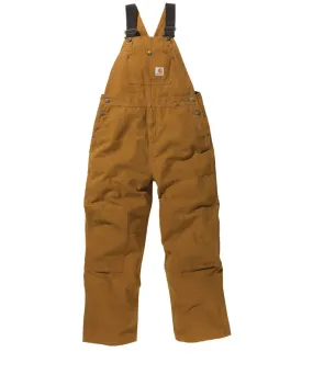 Carhartt Boys (8-16) Washed Canvas Duck Bib Overalls - Carhartt Brown