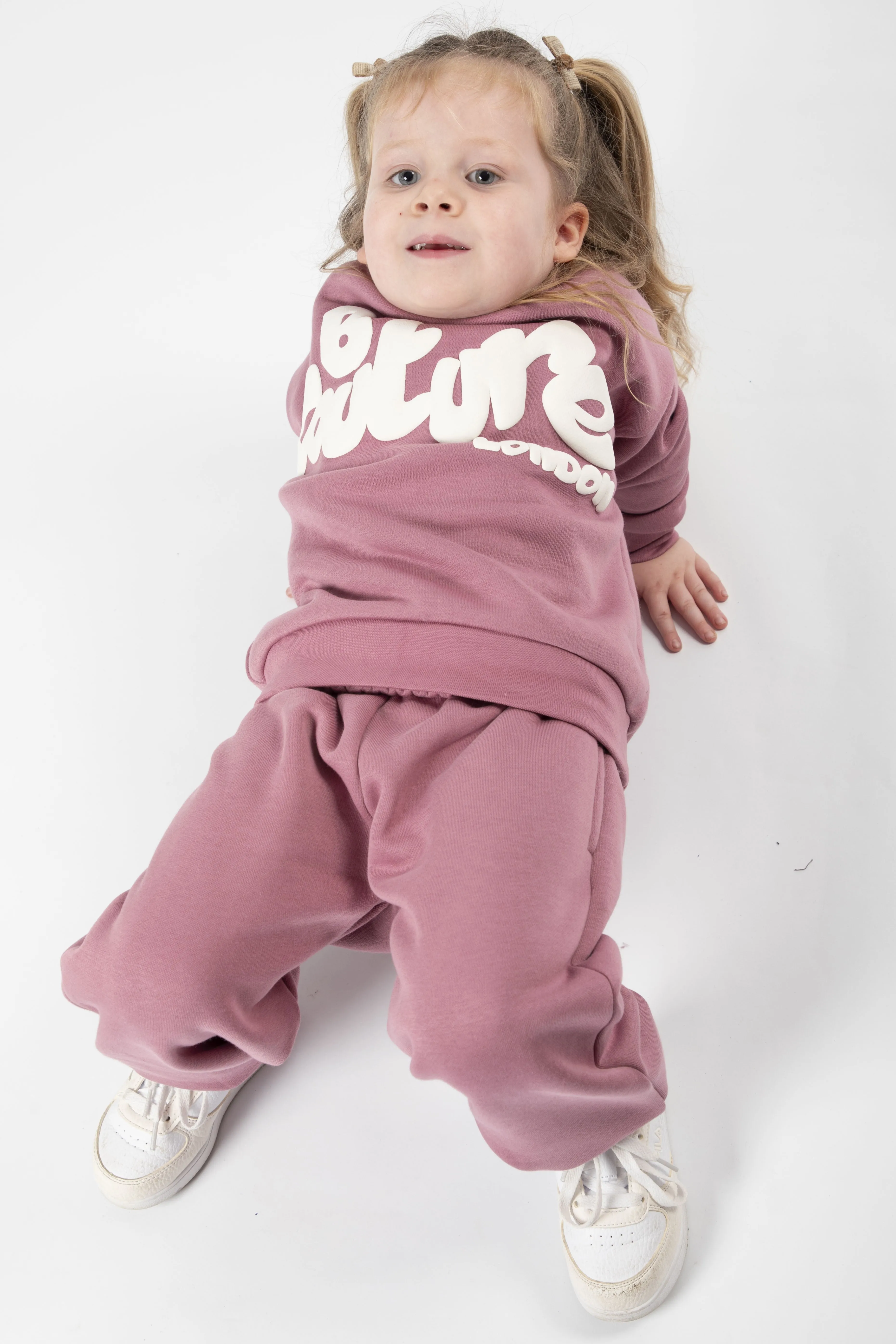 Dorville Fleece Crew Tracksuit Kids - Pink