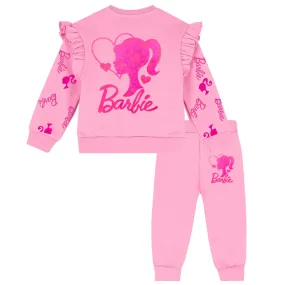 Girls pink Barbie tracksuit