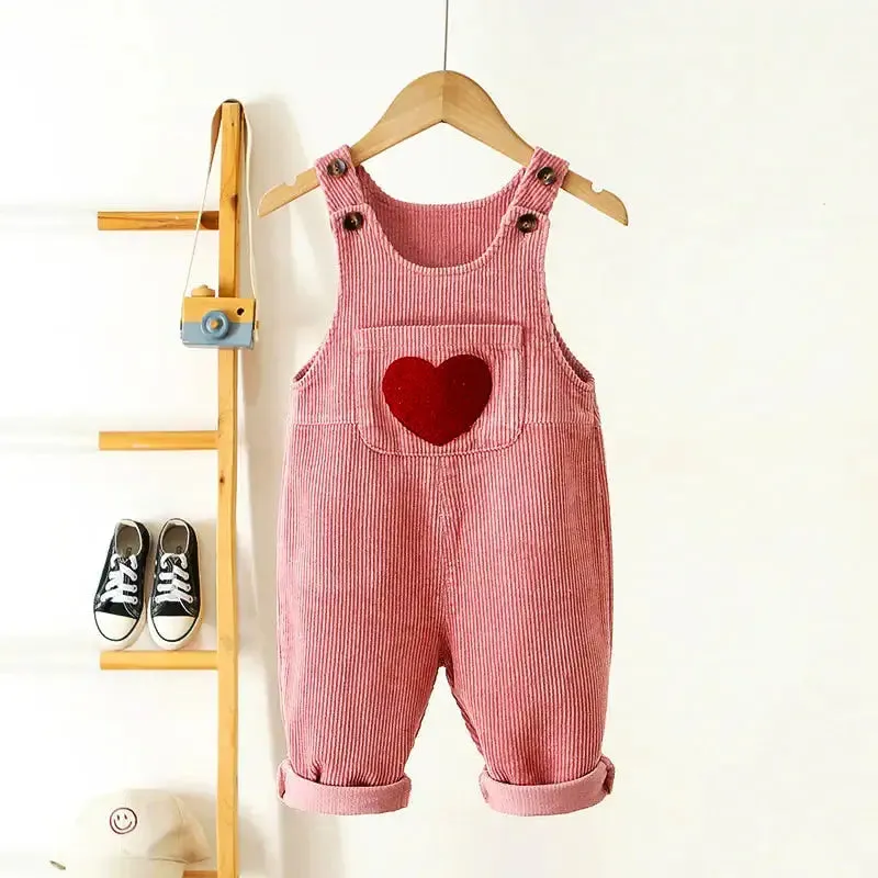 Heartfelt Corduroy Overalls Cozy Love for Fall (12M-5T)