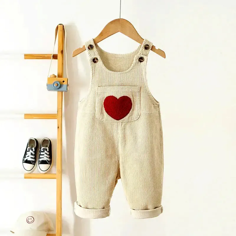 Heartfelt Corduroy Overalls Cozy Love for Fall (12M-5T)