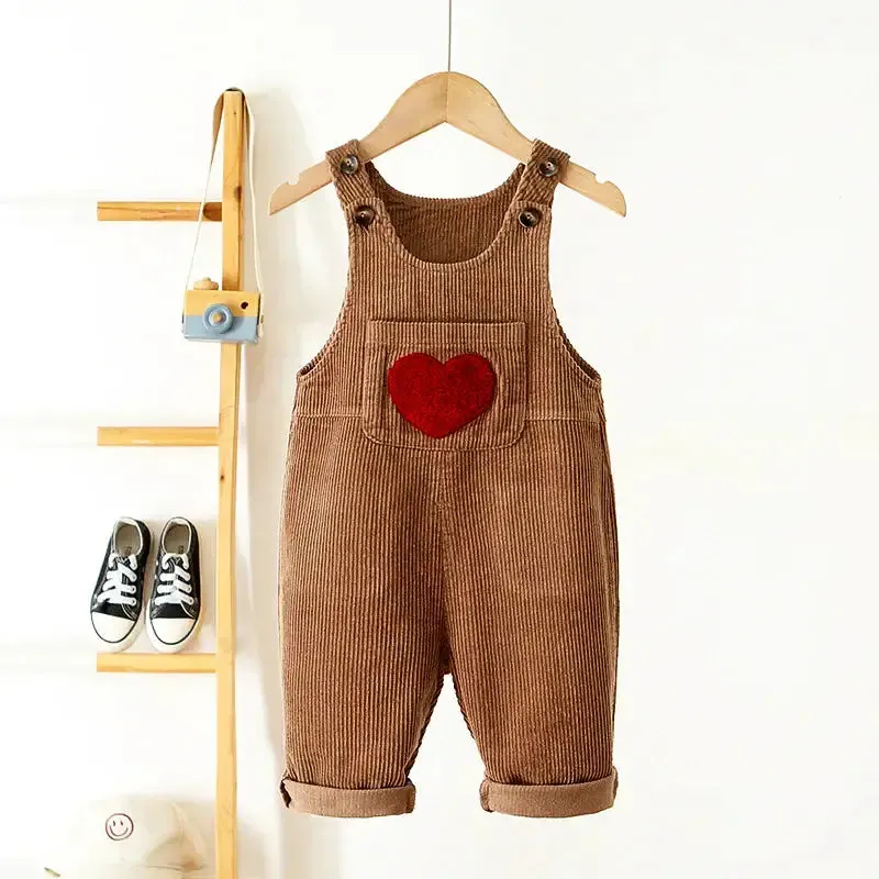 Heartfelt Corduroy Overalls Cozy Love for Fall (12M-5T)