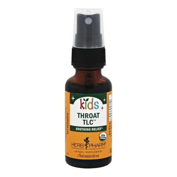 Herb Pharm Kids Throat TLC Liquid Extract - Soothes Sore Throats - Herbal Supplement for Children - 1 Fl Oz