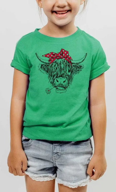 Highland Cow Bandana Kids Graphic Tee