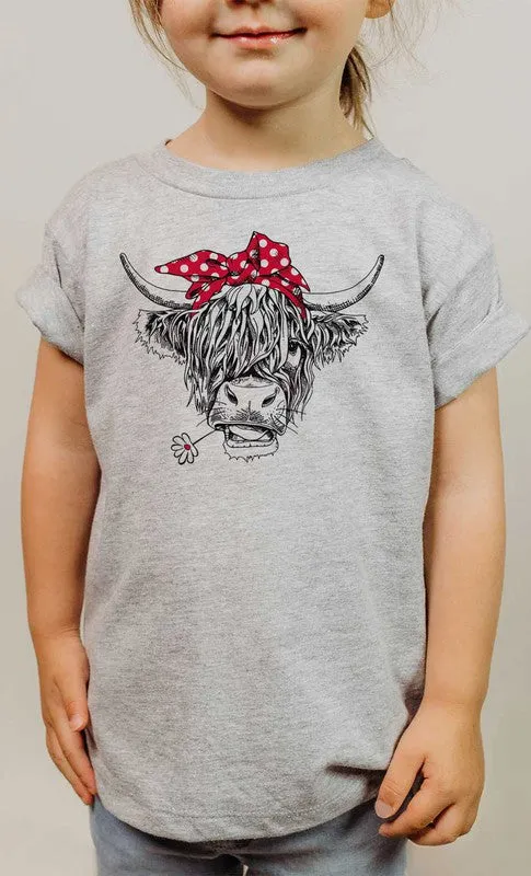 Highland Cow Bandana Kids Graphic Tee