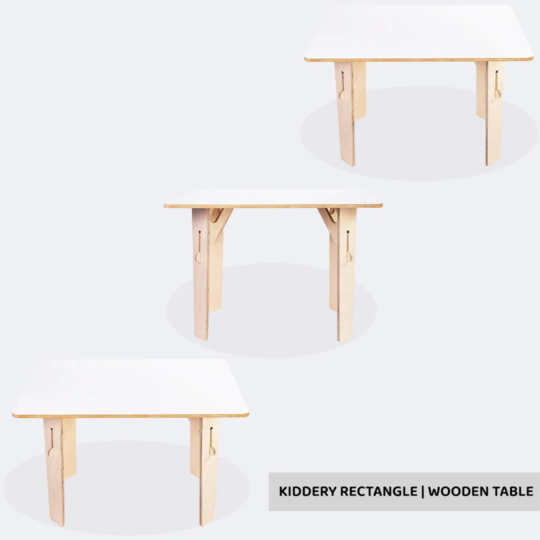 Kiddery Rectangle | Wooden Table for Kids