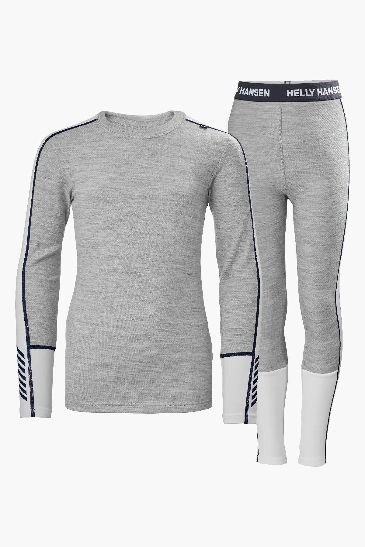 Kids Baselayer Helly Hansen Lifa Merino Midweight Set Grey Melange