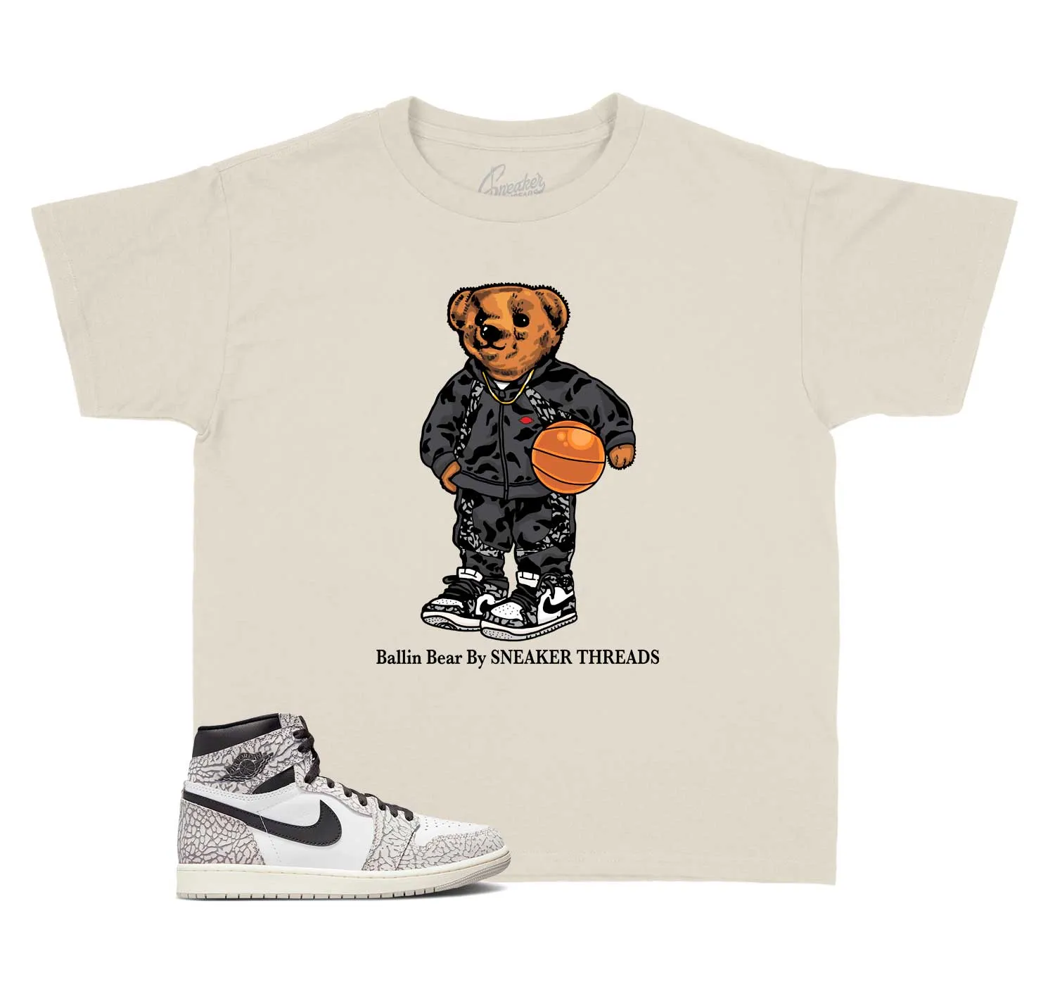 Kids - Elephant Print 1 Ballin Bear Shirt