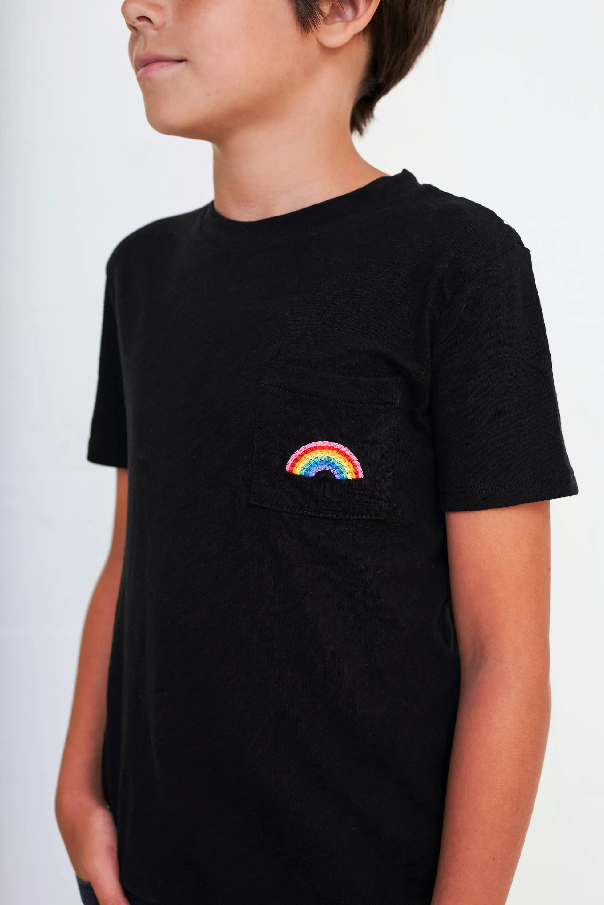 Kids Embroidered Rainbow T-Shirt