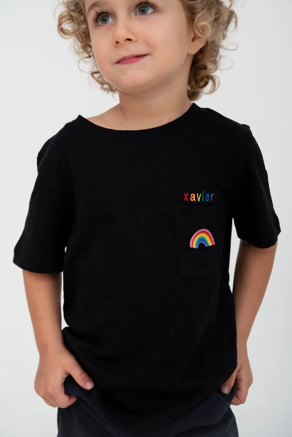 Kids Embroidered Rainbow T-Shirt