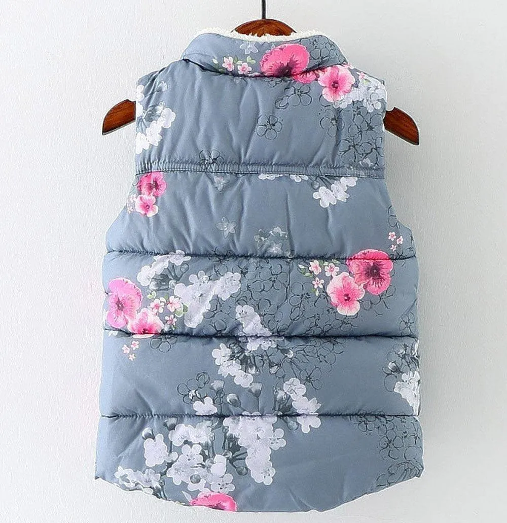 Kids Jackets Floral Jackets Baby Toddler Warm Vest