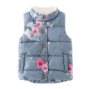 Kids Jackets Floral Jackets Baby Toddler Warm Vest