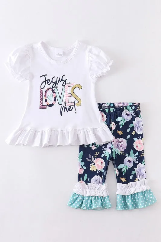 Kids Jesus Loves Me Tee and Pants Set