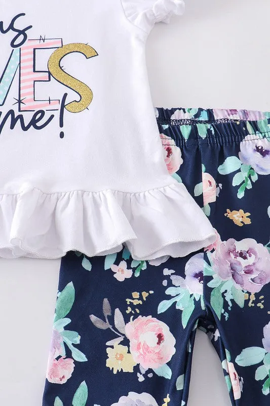 Kids Jesus Loves Me Tee and Pants Set