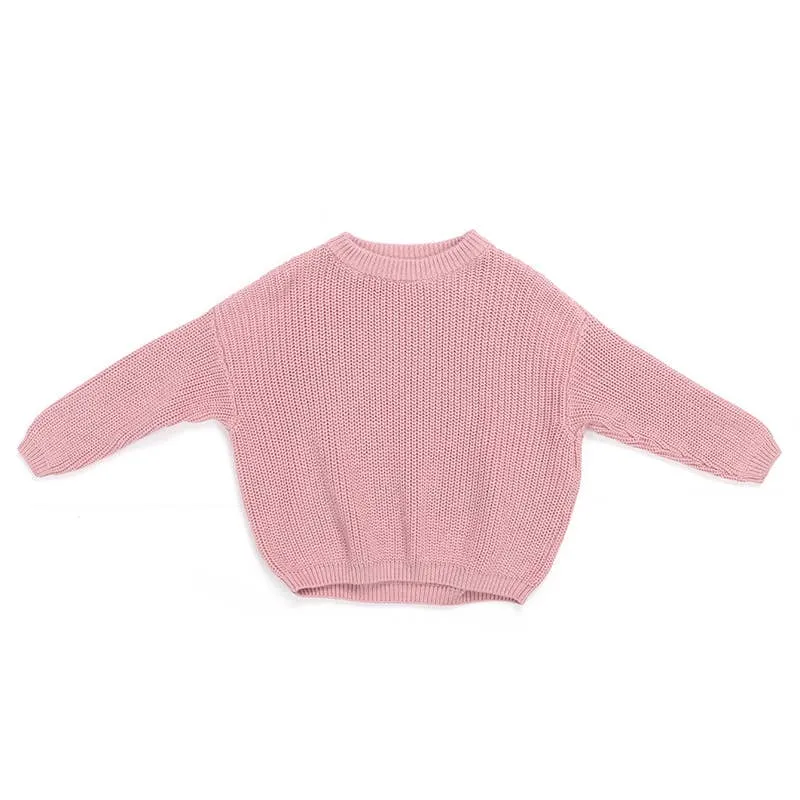 Kids Knitted Sweater Solid Color