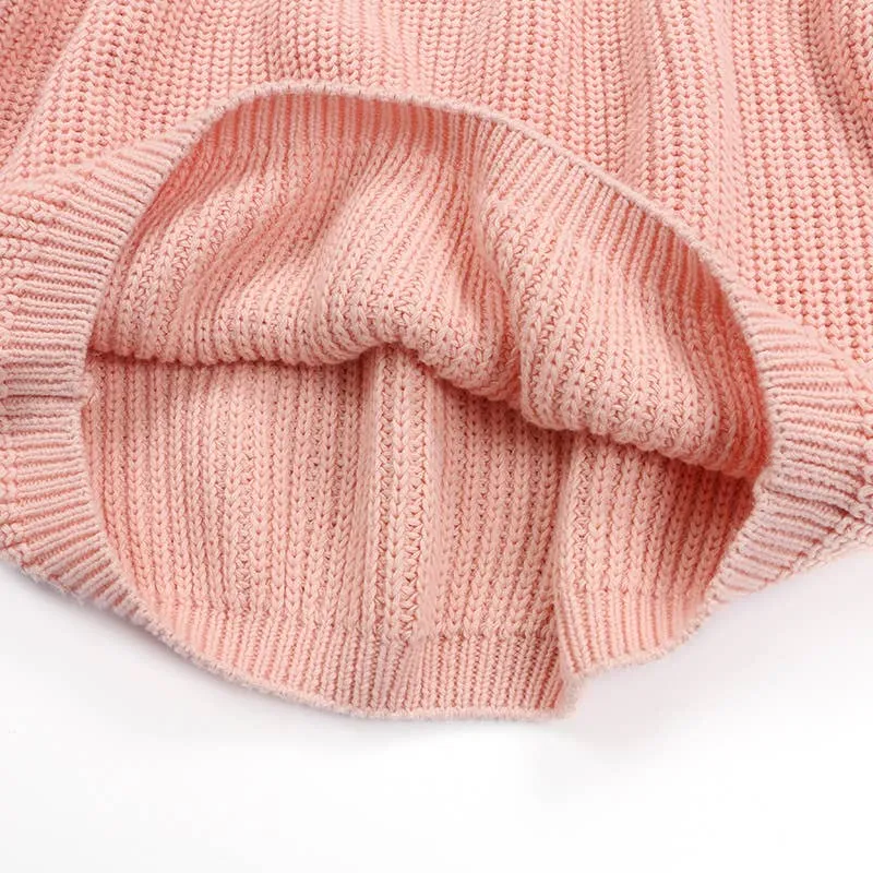 Kids Knitted Sweater Solid Color