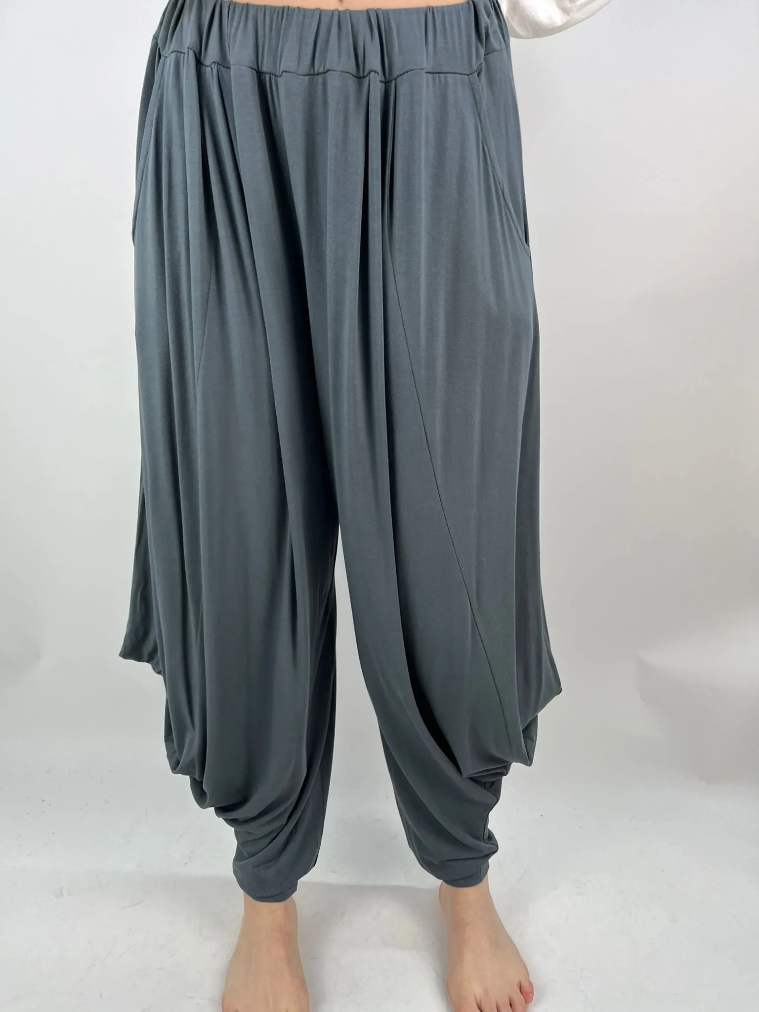 Made in Italy Jersey Harem Pants cuff bottom Lagenlook