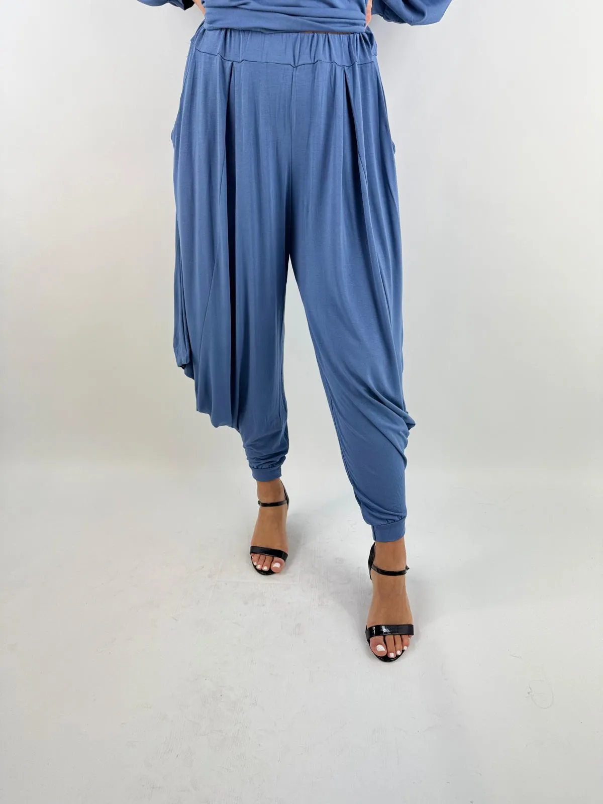 Made in Italy Jersey Harem Pants cuff bottom Lagenlook