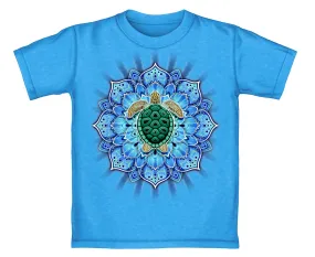 Mandala Turtle Turquoise Youth Tee Shirt (Large 12/14