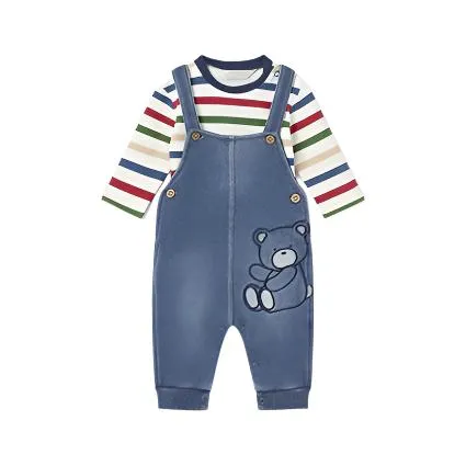 Mayoral Boys 2 Piece Set T-Shirt & Overall 2633 Blue Jean