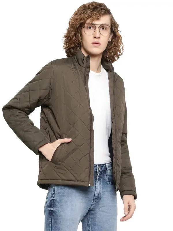 Mettle Men Olive Green Quilted Jacket