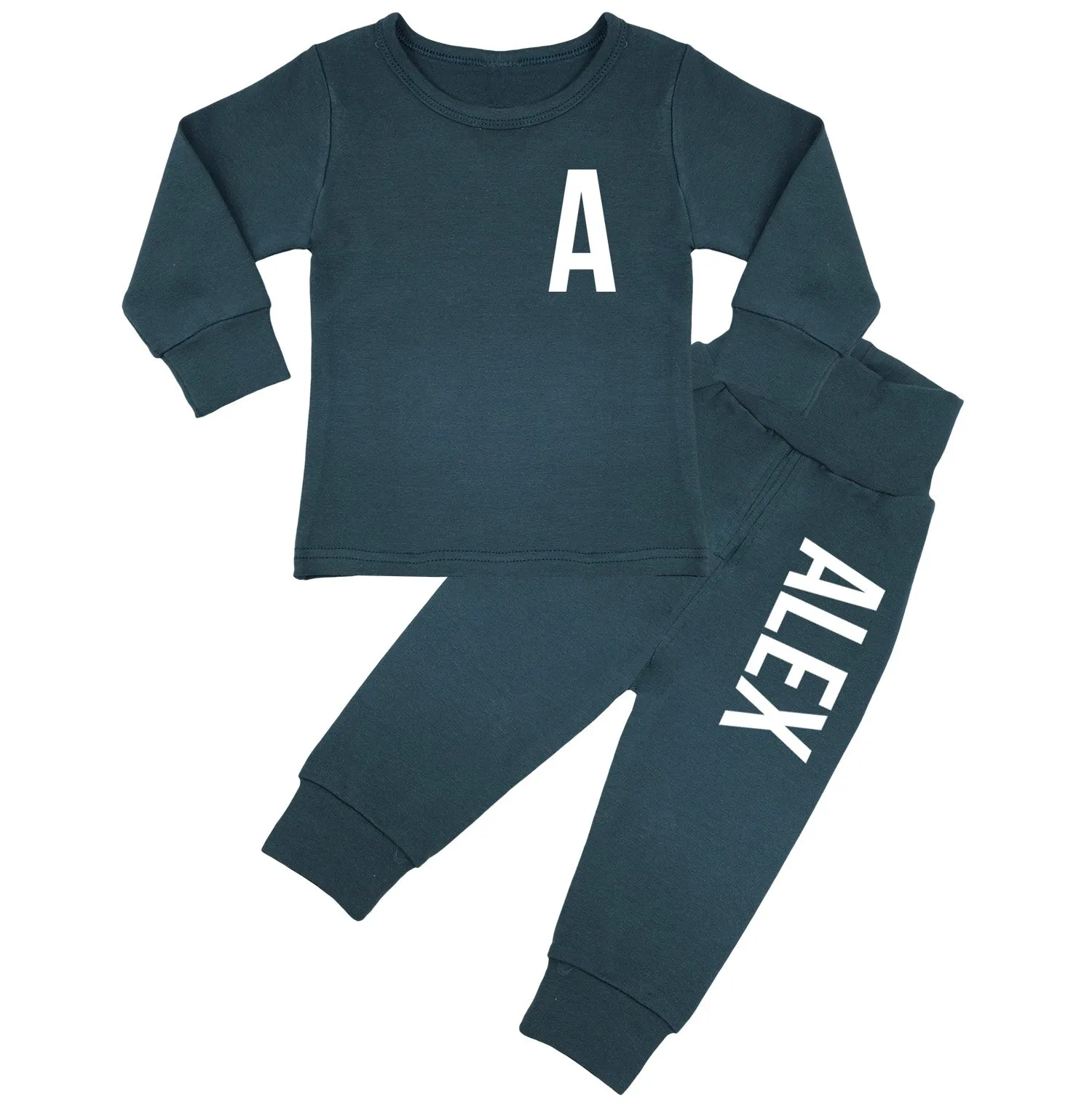 Ohio Personalised Initial & Name Lounge Suit / Tracksuit - 6 Colours - 0M-7yrs