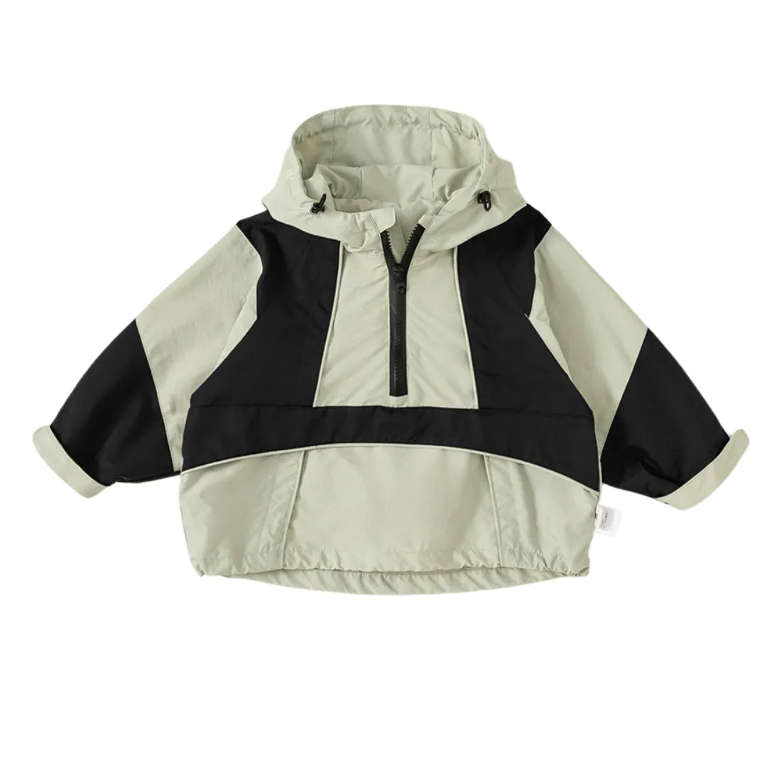 Patch Pullover Zipper Jacket