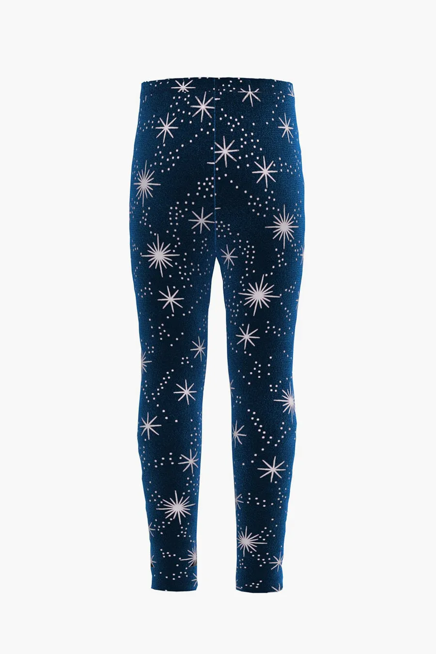 Peek Kids Glitter Print Velour Girls Legging