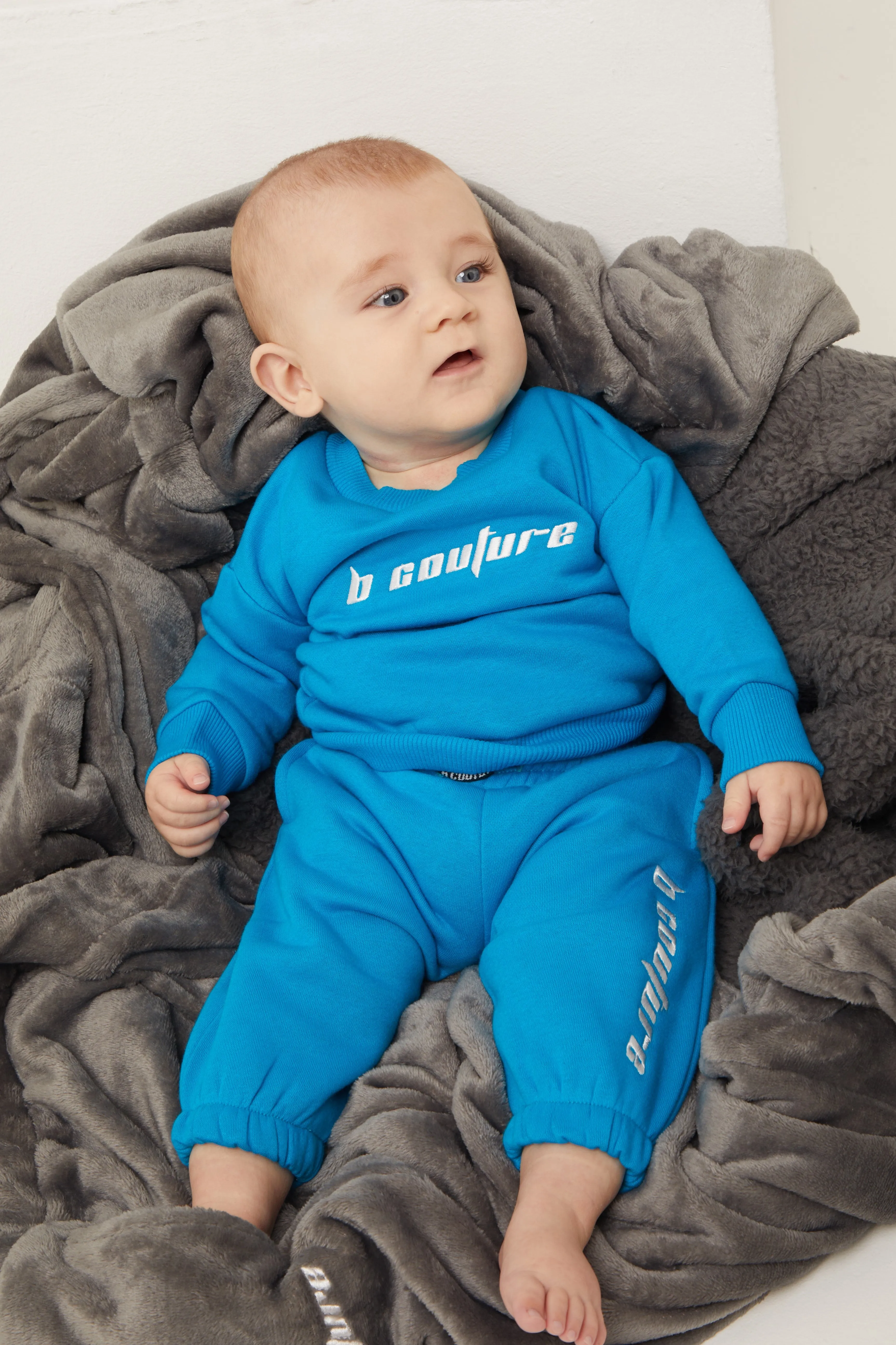 Plympton Fleece Crew Tracksuit Infant - Algiers Blue