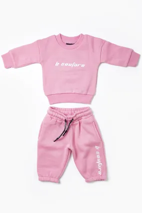 Plympton Fleece Crew Tracksuit Infant - Pink