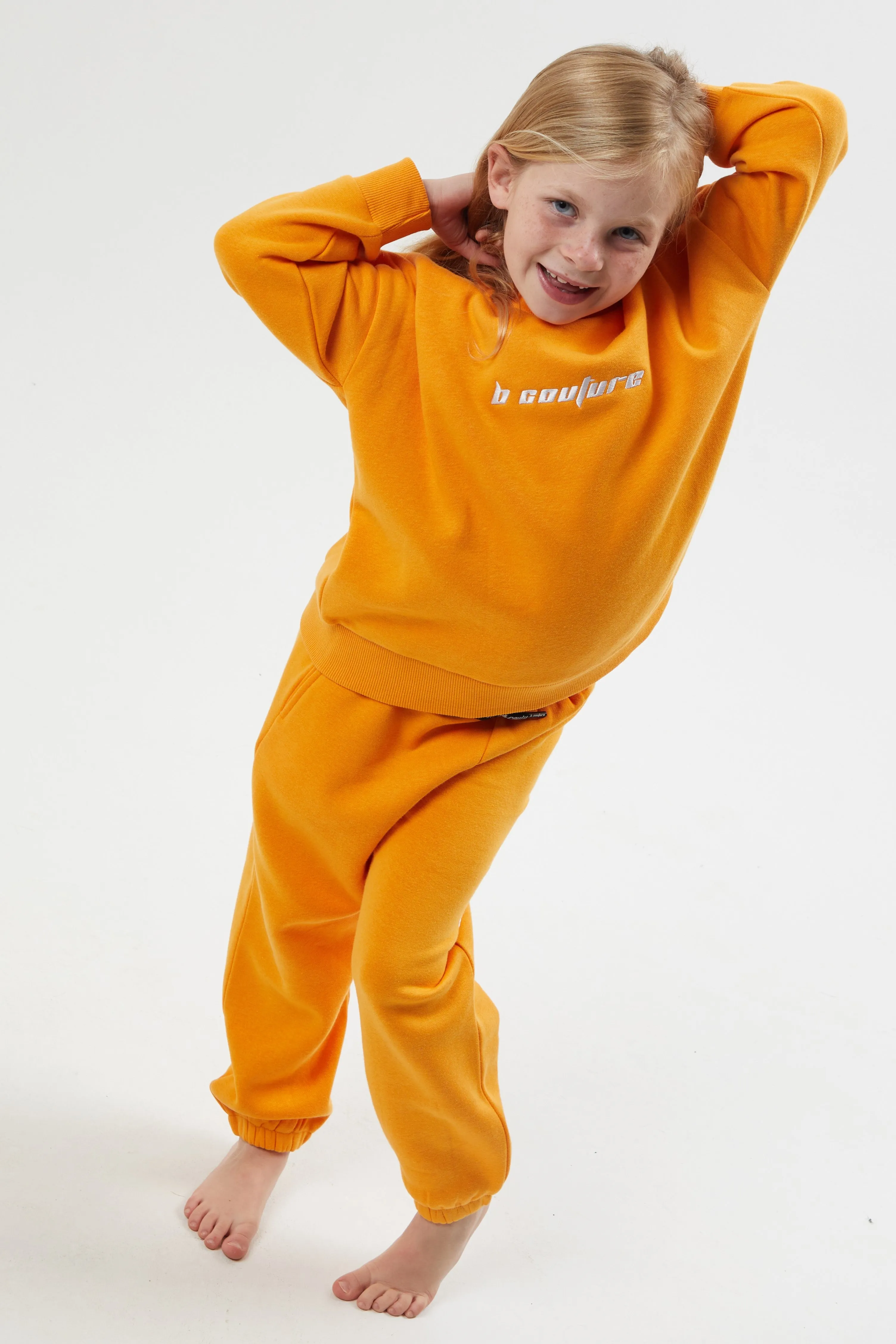 Plympton Fleece Crew Tracksuit Kids - Peach