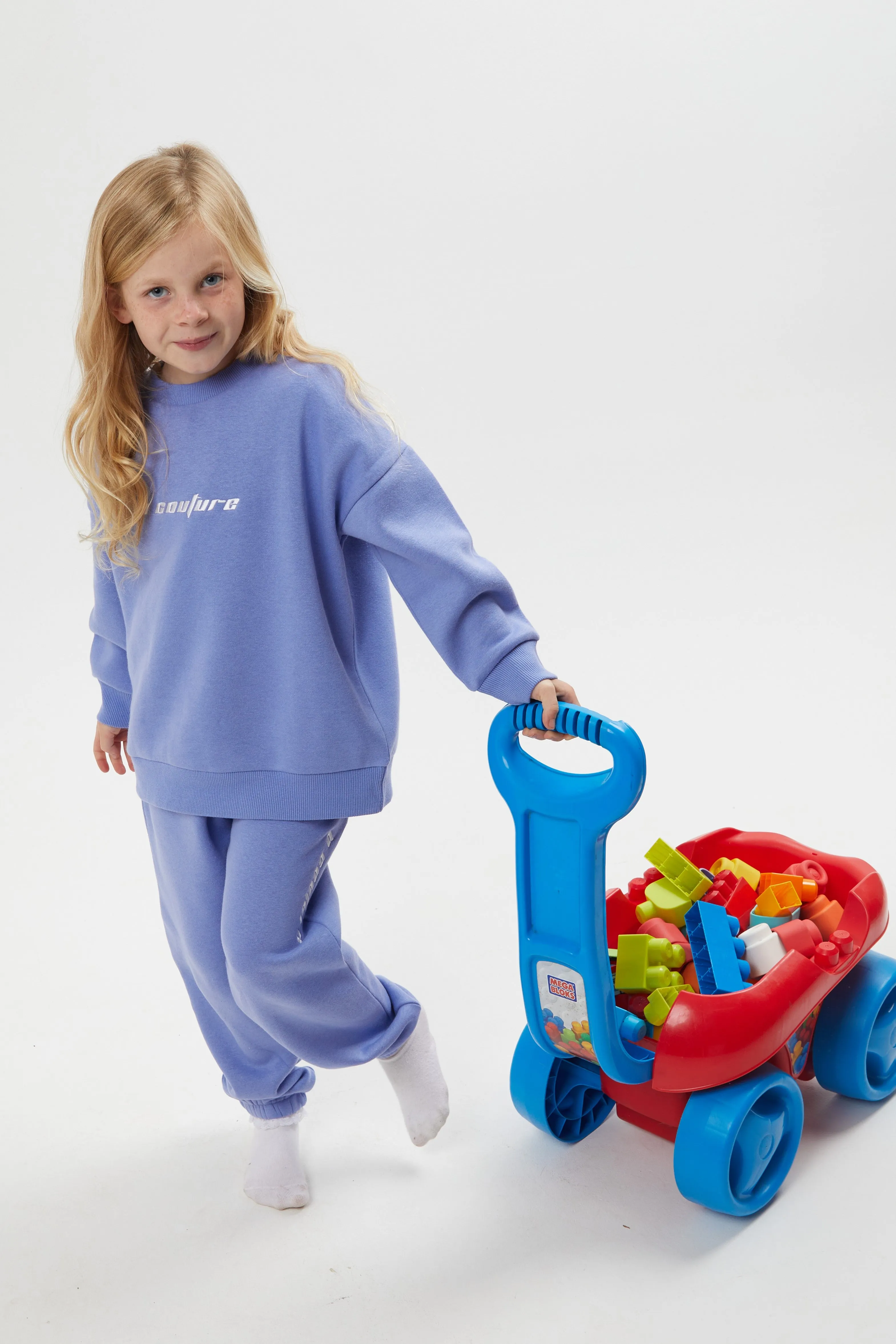 Plympton Fleece Crew Tracksuit Kids - Violet