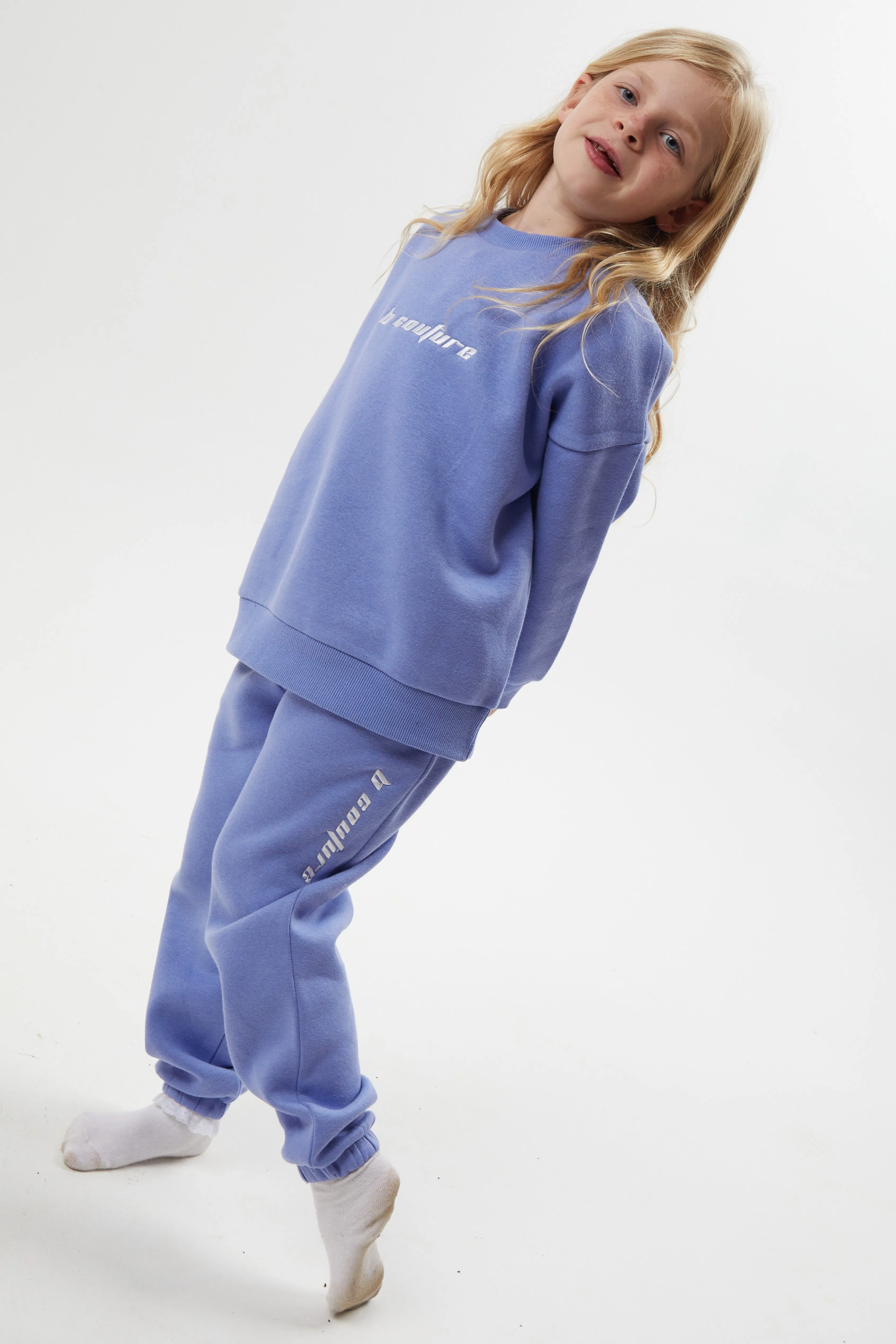 Plympton Fleece Crew Tracksuit Kids - Violet