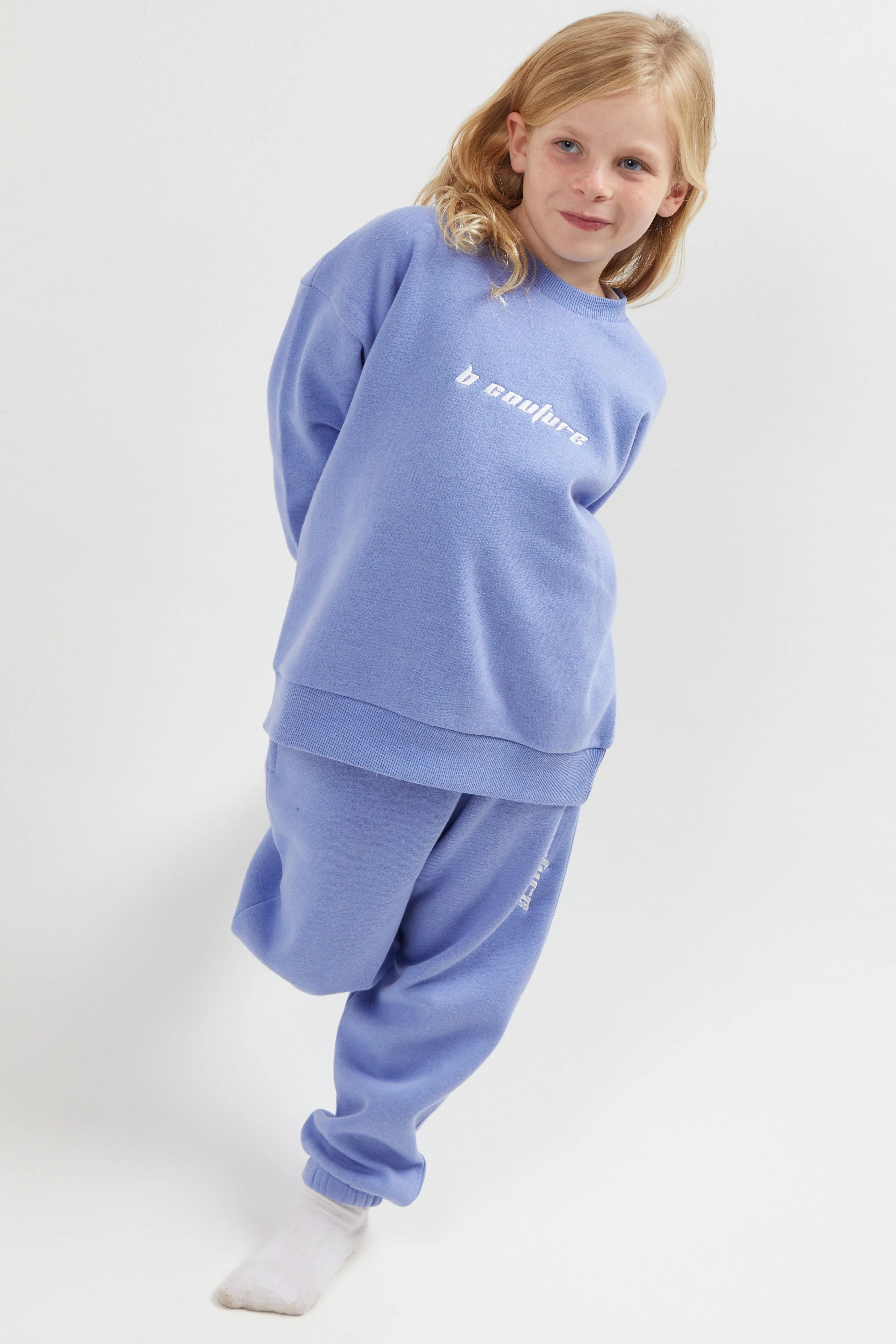 Plympton Fleece Crew Tracksuit Kids - Violet