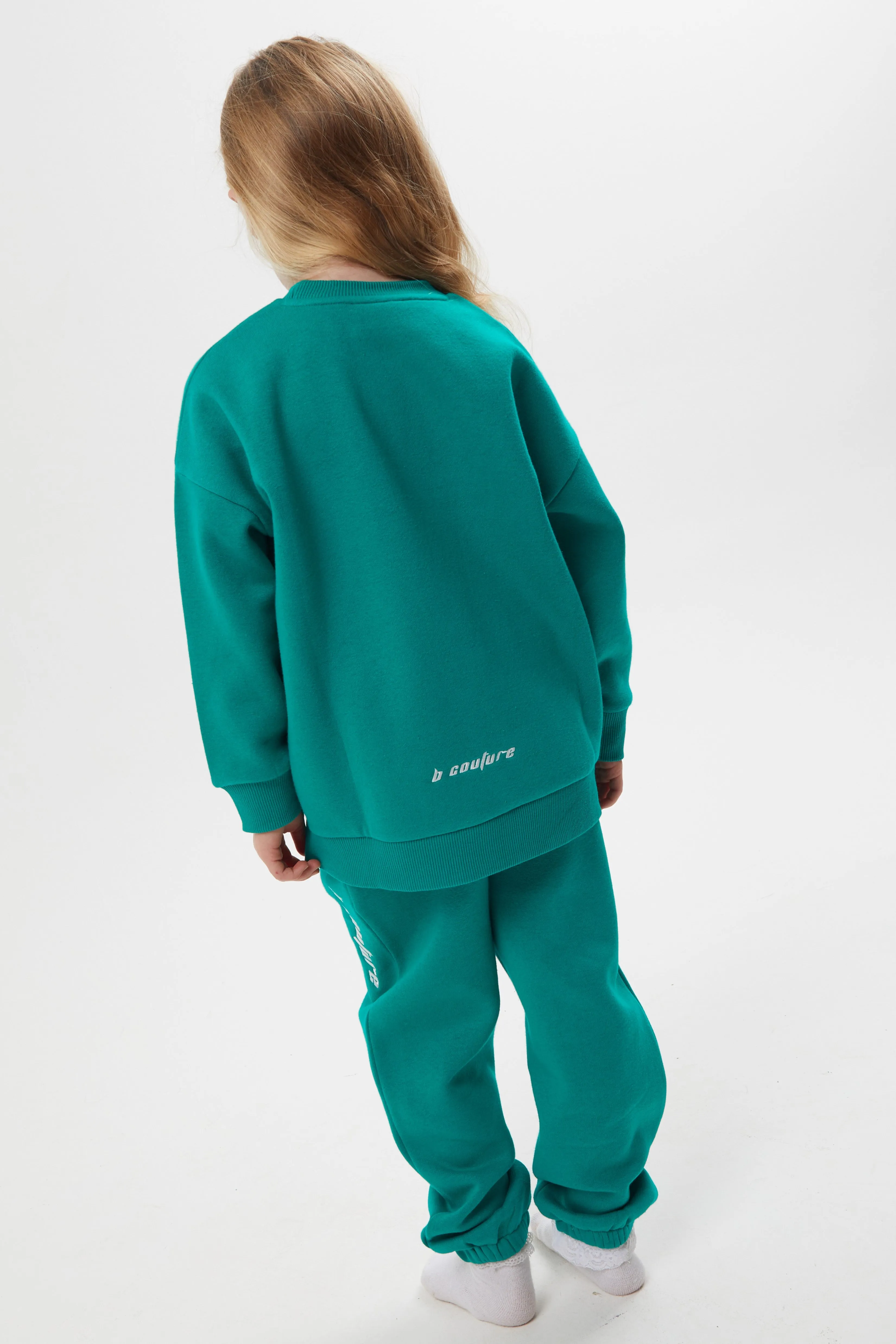 Plympton Fleece Crew Tracksuit Kids - Vivid Green