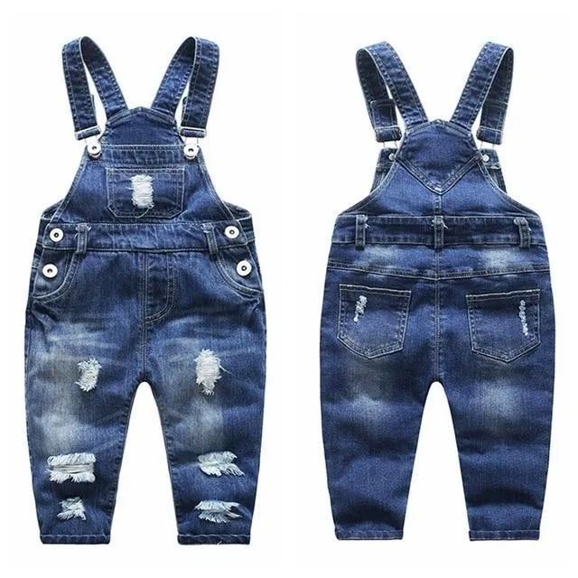 Ripped Denim Overalls range of styles Baby to Kids 9m - 5 years