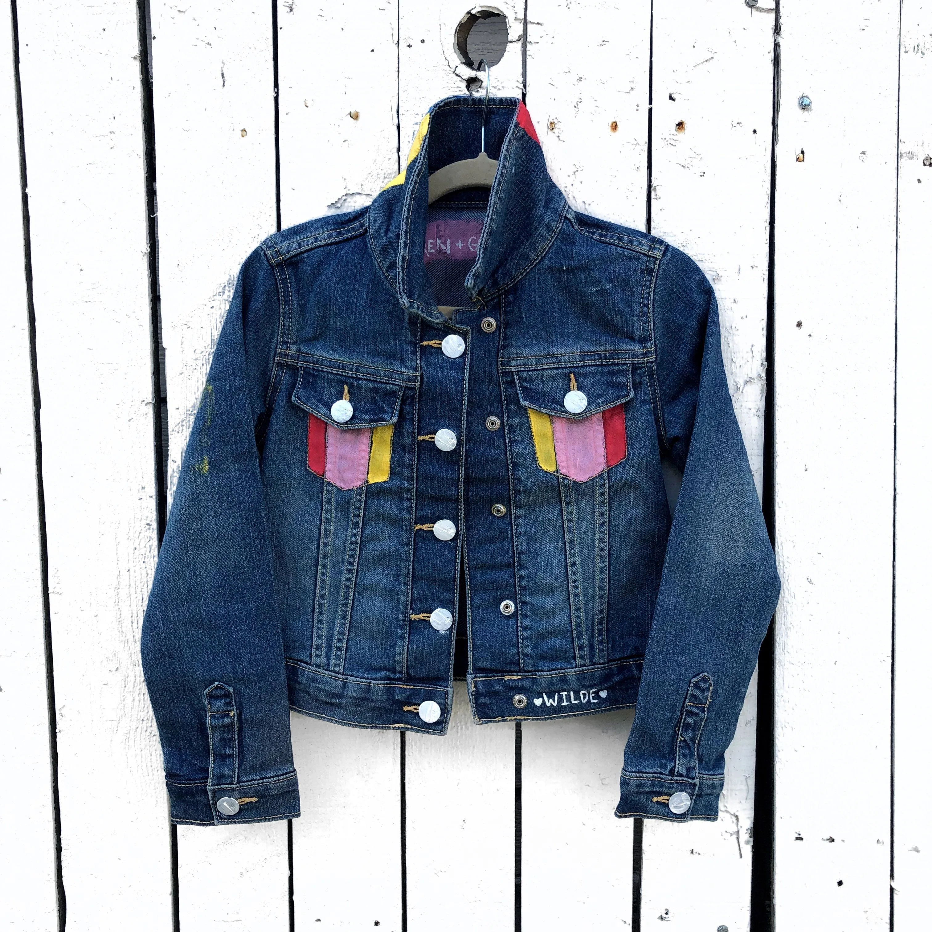 'SLEEPING UNICORN' DENIM JACKET - GIRLS