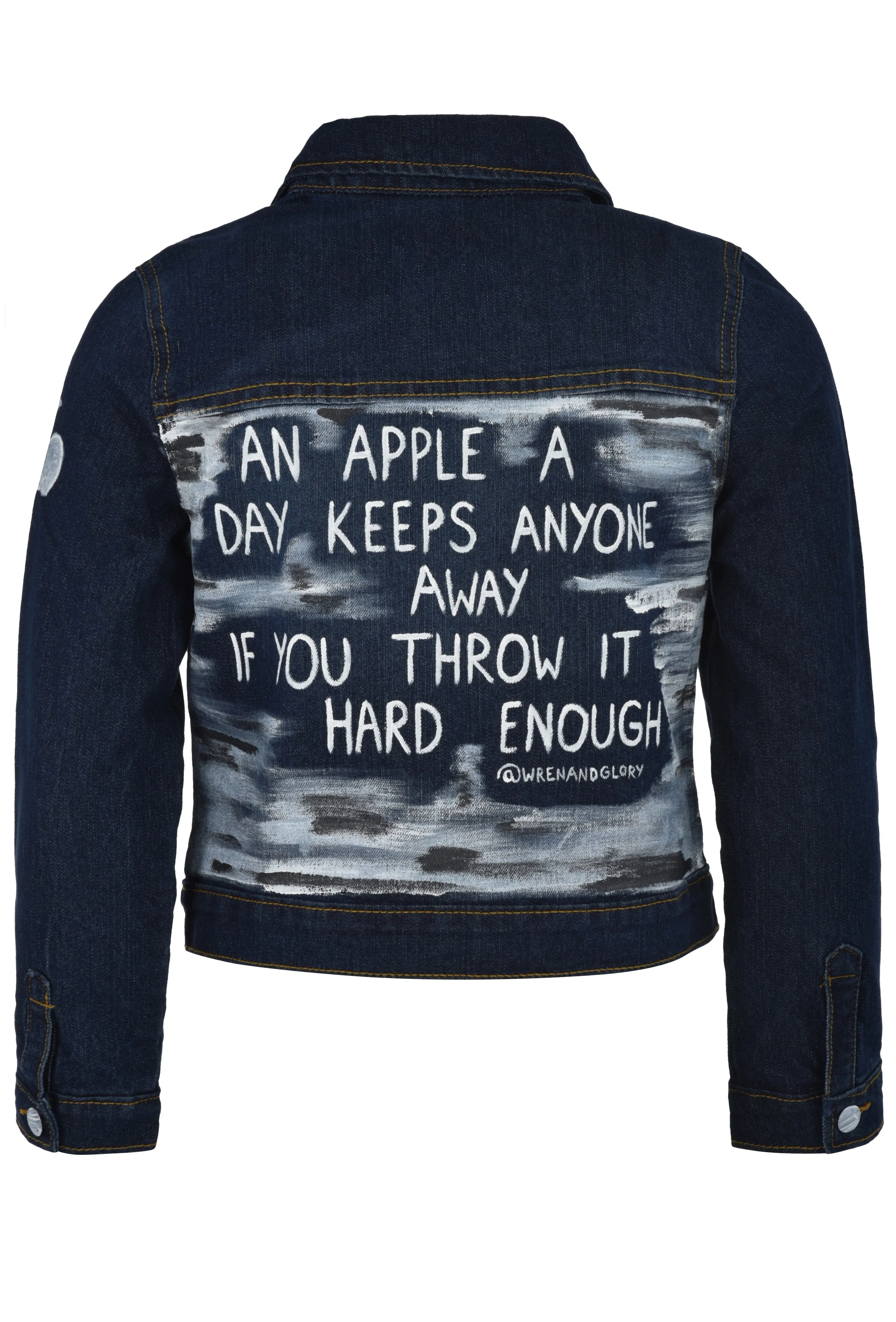 'THROWING APPLES' DENIM JACKET - GIRLS