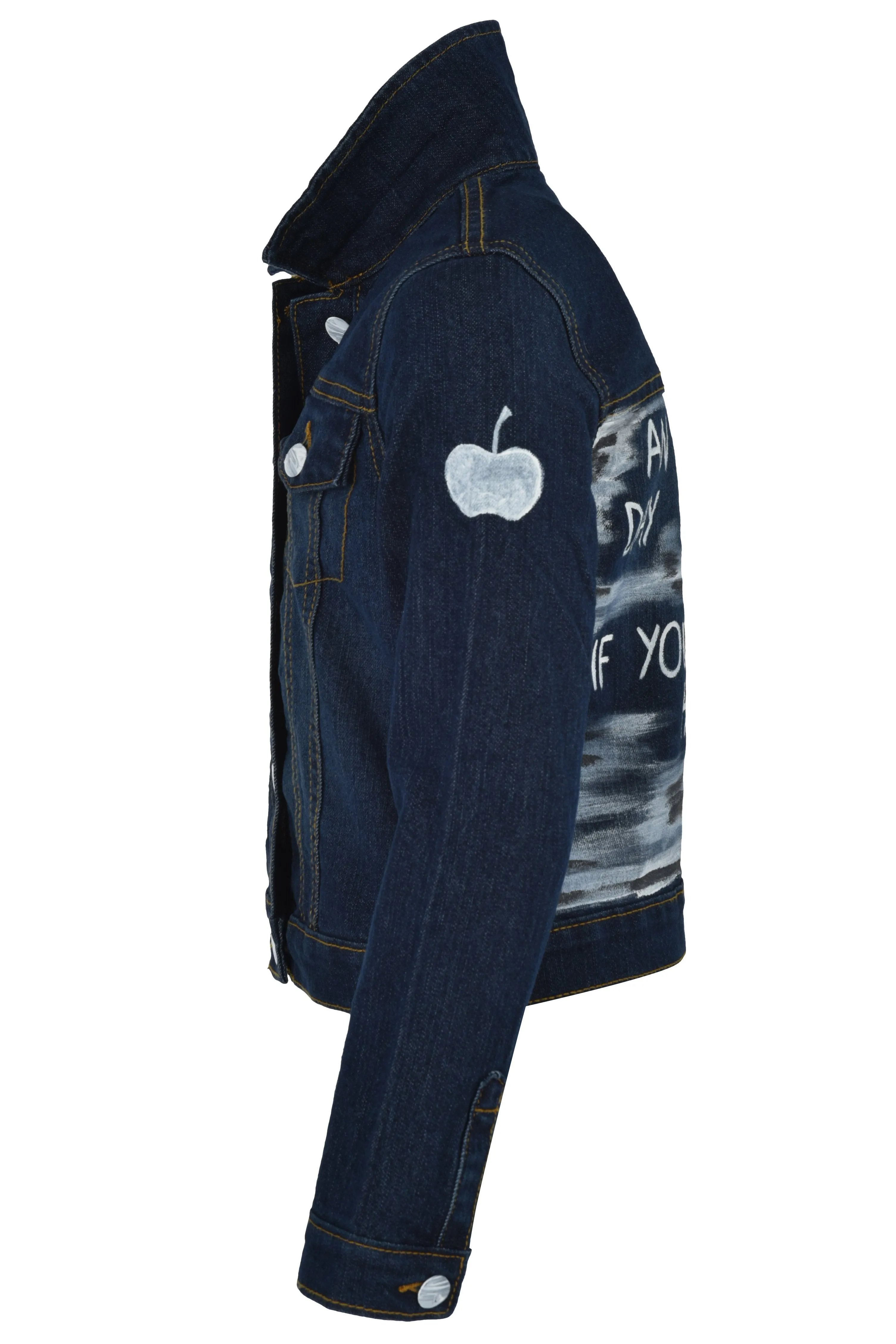 'THROWING APPLES' DENIM JACKET - GIRLS