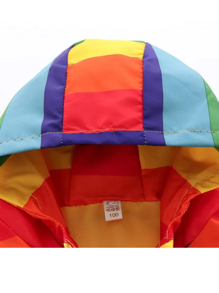 Toddler Boy Rainbow Color Hooded Jacket